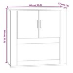 vidaXL Armoire murale Noir 80x33x80 cm Bois d'ingénierie