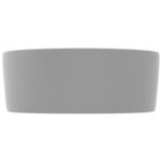 vidaXL Lavabo rond de luxe Gris clair mat 40x15 cm Céramique