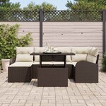 vidaXL Ensemble de canapé de jardin 7 Pièces Marron Poly rotin