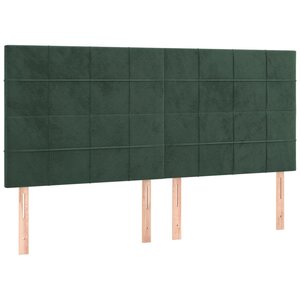 vidaXL Têtes de lit 4 Pièces Vert foncé 100x5x78/88 cm Velours