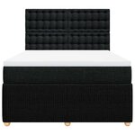 vidaXL Sommier à lattes de lit avec matelas Noir 160x200 cm Tissu
