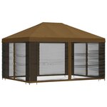 vidaXL Abri de jardin avec parois 4 × 3 m Taupe Polyester et Acier