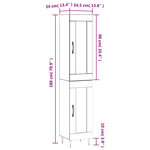 vidaXL Buffet haut Blanc 34 5x34x180 cm Bois d'ingénierie