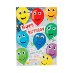 Carte de voeux enfant - anniversaire - happy birthday ballons multi-couleurs