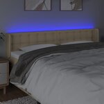 vidaXL Tête de lit à LED Crème 203x16x78/88 cm Tissu
