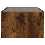 vidaXL Table basse avec LED infini chêne fumé 90x50x30 cm