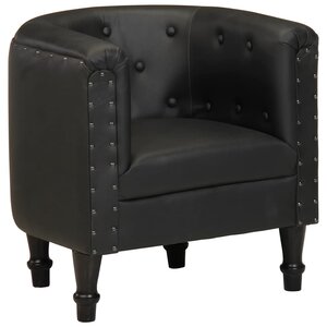 vidaXL Chaise cabriolet noir cuir véritable