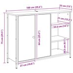 vidaXL Buffet Chêne artisanal 100 x 33 x 75 cm Bois d'ingénierie