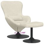 vidaXL Chaise Œuf avec Pouf Crème Velours