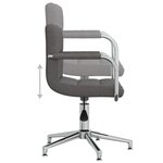 vidaXL Chaise pivotante de salle à manger Gris foncé Tissu