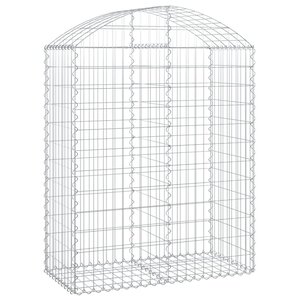 vidaXL Panier de gabions arqué 100x50x120/140 cm Fer galvanisé