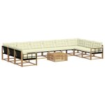 vidaXL Ensemble de canapés d'extérieur 11 Pièces Blanc et crème