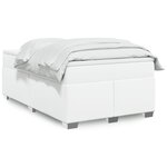 vidaXL Sommier à lattes de lit avec matelas Blanc 120x200cm Similicuir