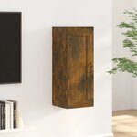 vidaXL Armoire suspendue Chêne fumé 35x34x90 cm Bois d'ingénierie