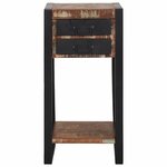 vidaXL Table d'appoint avec tiroir Multicolore Bois récupéré massif