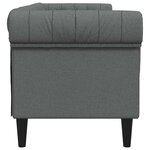 vidaXL Canapé Chesterfield 3 places gris foncé tissu