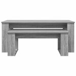 vidaXL Ensemble de tables basses 2 Pièces Gris Sonoma Bois d'ingénierie