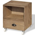 vidaXL Table de chevet Bois massif marron