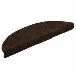 vidaXL Tapis d'escalier auto-adhésifs 10 pièces 56 x 17 x 3 cm Marron Demi-rond