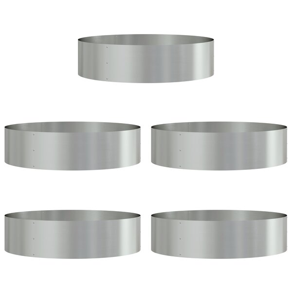 vidaXL Grands Pots en Métal Galvanisé Métal Grand Décoratifs Ronds