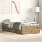 vidaXL Cadre de lit sans matelas chêne artisanal 90x190 cm