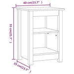 vidaXL Table de chevet Gris 40x35x55 cm Bois de pin solide