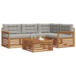 vidaXL Ensemble de canapés d'extérieur 5 Pièces Gris Naturel et Clair