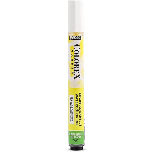 Marqueur Encre Colorex Rechargeable Jaune Fluo PÉBÉO