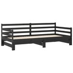 vidaXL Lit coulissant sans matelas noir 2x(90x200) cm