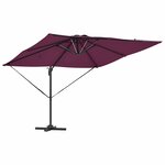 vidaXL Parasol Rouge bordeaux 286 x 285 x 270 cm Aluminium