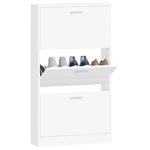 vidaXL Armoire à chaussures Blanc 59x17x108 cm Bois d'ingénierie