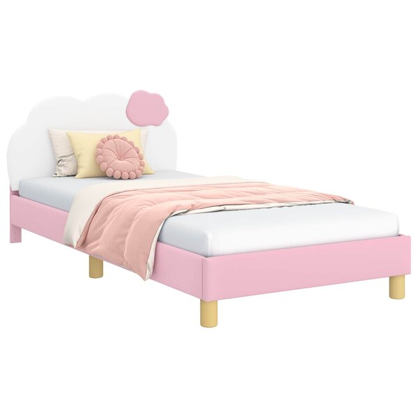 vidaXL Cadre de lit pour enfants avec tête de lit Rose 80 x 200 cm PU