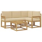 vidaXL Ensemble de canapés d'extérieur 5 pc Blanc et Beige