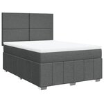 vidaXL Sommier à lattes de lit avec matelas Gris foncé 140x200cm Tissu