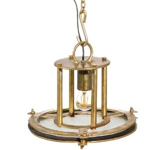 Suspension façon phare recyclé en laiton doré 35 cm