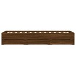 vidaXL Cadre de lit et tiroirs chêne marron 75x190cm bois d'ingénierie