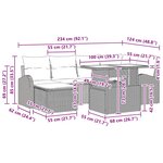vidaXL Ensemble de canapé de jardin 7 pièces avec coussins en rotin synthétique gris clair
