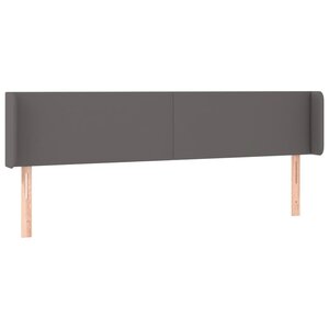 vidaXL Tête de lit avec oreilles Gris 203x16x78/88 cm Similicuir