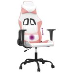 vidaXL Chaise de jeu de massage Blanc et rose Similicuir