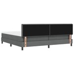 vidaXL Lit à sommier avec matelas gris foncé 200x200 cm tissu