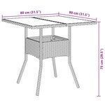 vidaXL Ensemble à manger de jardin et coussins 3 Pièces gris rotin verre