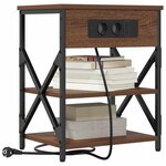 vidaXL Cabinet de chevet avec étagère 2 Pièces Chêne brun 41 x 31 x 51 cm