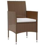 vidaXL Salon de jardin 8 Pièces avec coussins résine tressée marron