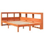 vidaXL Lit bibliothèque sans matelas cire marron 120x190cm pin massif