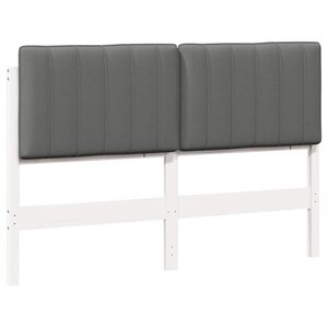 vidaXL Tête de lit capitonnée Blanc et gris clair 140 cm Pin massif