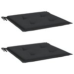 vidaXL Coussins de chaise de jardin lot de 2 noir 50x50x4 cm