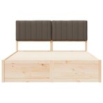 vidaXL Cadre de lit avec tête de lit rembourrée Taupe 160 x 200 cm