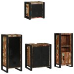 vidaXL Ensemble de mobilier de salle de bain avec étagère avec stockage avec porte 4 Pièces