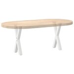 vidaXL Pieds de table basse en forme de X  2 pièces  blanc  28 x (42-43) cm  acier