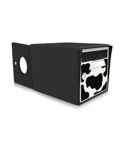 Boite aux lettres noire 2 portes "Vachement belle"